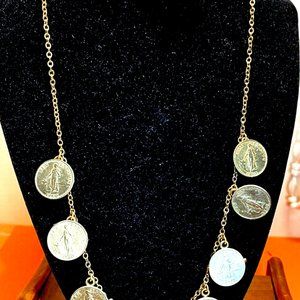 1960 Philippines Guess Coin Necklace Pendant 10 Centavos Real Coins - Rare Find